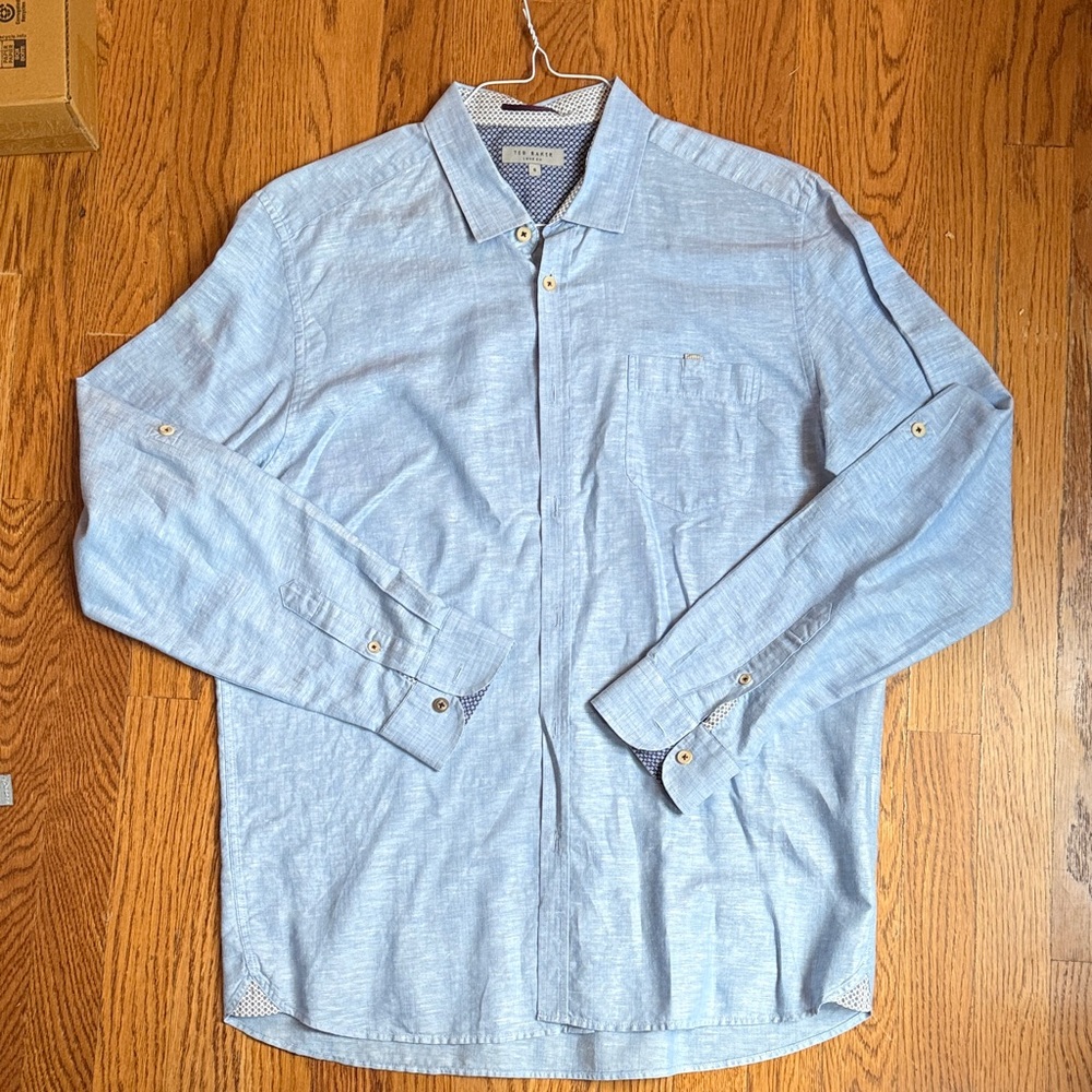 Ted Baker Light Blue Men’s Casual Button-Down Shirt (L)